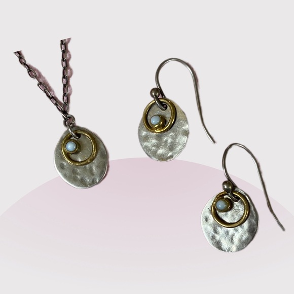 Silpada Jewelry - Silpada Silver and Bronze Pendant Necklace and Earring Set W1670 N1671